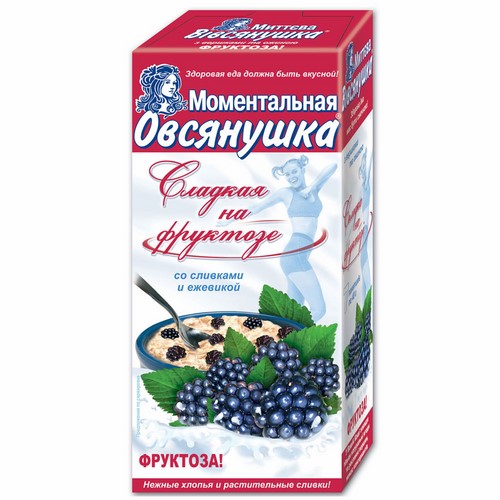 Porridge "Ovsyanochka sweet with fructose» with cream and blackberries